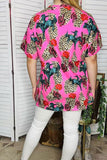 Women's t-shirt wholesale Pink leopard & western printed short sleeve blouse BQ1025 (GS9)