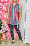 Women's clothing wholesale Aztec & striped printed sleeveless tops BQ14013 (GS5)