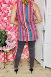 Women's clothing wholesale Aztec & striped printed sleeveless tops BQ14013 (GS5)