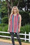 Women's clothing wholesale Aztec & striped printed sleeveless tops BQ14013 (GS5)