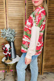 "Merry Christmas" printed w/beige solid color long sleeve women tops BQ15376 CS10