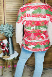 "Merry Christmas" printed w/beige solid color long sleeve women tops BQ15376 CS10