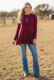 Western burgundy irregular bottom women's boutique top BQ15412 IS22
