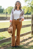 Western brown straight corduroy bottom women's boutique pant BQ15438-1 GS13
