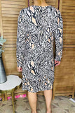 Multi color leopard printed w/side pockets long sleeve women dresses BQ15488 AS2