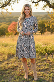 Western animal print long sleeve women's boutique dresses BQ15488 BS6