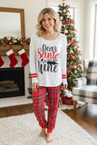 "Dear Santa Just Bring Wine" Christmas women's boutique set BQ15519 HS2