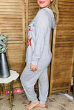 Mom and me Christmas "Merry and bright" hoodie top & grey pant 2pcs set BQ15556 IS3