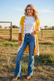Western knitted waffle beige & leopard women's boutique cardigan BQ15572 BS10