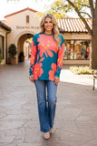 Western floral long sleeve women's boutique top Southern Stitch BQ15645 BS12
