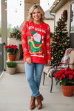 "HO!HO!HO!" & Claus Santa Christmas women blouse BQ15771 HS3