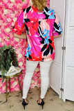 Women's clothing bulk Multi color floral prints short sleeve lady's blouse BQ15950