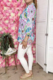 Western women's clothing wholesale floral prints 3/4 sleeve top BQ15954