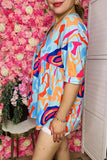 Women's blouse suppliers Multi color prints baby doll & short sleeve top BQ15955