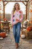 Western Halloween Sequin Pumpkin pink women's boutique top BQ16013 BS8