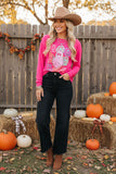 Western Halloween BOO & ghost hot pink women's boutique sweatshirt BQ16016 AS13