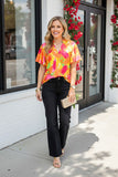 Trendy abstract print & bell sleeves women's boutique top Southern Stitch BQ16028 ADS2