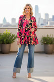 Trendy floral print long sleeve women's boutique top Southern Stitch BQ16059 (DS1)