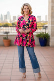 Trendy floral print long sleeve women's boutique top Southern Stitch BQ16059 (DS1)