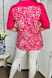 Women's boutique clothing vendors Fuchsia paisley prints & half sleeves BQ16060