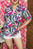 Women top wholesale Multi color paisley & floral printed & short sleeves BQ16143