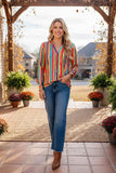 Western serape ong sleeve women's  boutique blouse w/v-neckline BQ16177 CS11F