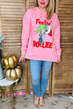 Western Christmas long sleeve pink women shirt BQ16435
