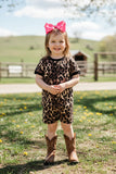 Soft leopard Mom and me top & shorts 2pcs girls sets BQ2417 A4S2