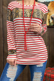 Western striped & snake printed long sleeve women's boutique top BQ5690