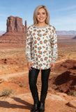 Plus size leopard long sleeve printed women top XCH11727 (BS4 AS11