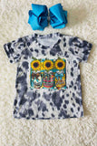 "Faith, Hope, & Love" short sleeve t-shirt & denim shorts 2pc girls set DHL0923-09/XCH09002