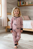 Western MOO Pink cow boutique girls pajama set DLH0824-11 (A1S7)