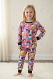 Western stripped sunflower & cow boutique girl pajama set DLH0824-17 (A1S9)