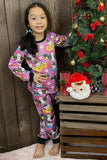 Western stripped sunflower & cow boutique girl pajama set DLH0824-17 (A1S9)