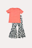 Western HOWDY COW printed top & pant girl's boutique set DLH0824-5 (A7S2)