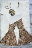 Western serape cross & leopard pant girls boutique set DLH0913-12 A7S2