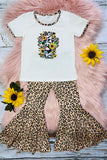 Western serape cross & leopard pant girls boutique set DLH0913-12 A7S2