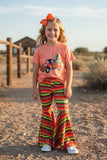 Western truck pink top serape pant girls boutique set DLH0923-11 (A5S9)