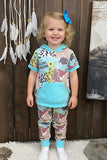 Western COWGIRL GLITTER hoode top & pant girls boutique set DLH0923-20 (A1S9)