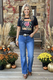 Western "COOLEST TURKEY AROUND" Black women's boutique t-shirt DLH10108 AS10
