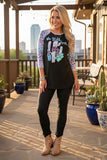 Western "WE STICK TOGETHER" cactus & leopard women's boutique top DLH10132 HS4