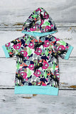 Western floral horse riding cowboy hoodie girls boutique set DLH1108-17 (A1S9)