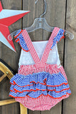 Sleeveless USA Flag printed baby onesie DLH1108-8