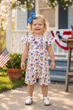 Baby clothes wholesale 4th of July doll printed baby onesie DLH1212-21 (A14S4)