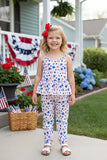 Wholesale kids clothes 4th July STARS printed girls jumpsuit DLH1212-23 A9S6