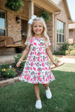 Western multiple retro prints swirl girls boutique dress DLH1215-02 (A1S3)