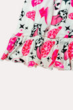 Western multiple retro prints swirl girls boutique dress DLH1215-02 (A1S3)