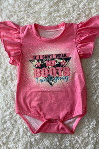 DLH1224-10 Pink western cowgirls one piece baby rompers wholesale