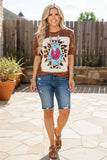Western leopard Aztec & jewel print women's boutique top Southern Stitch DLH12330-2 CS7