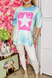 Western women's boutique clothing wholesale Paisley & Star tie dye short sleeve top DLH13949